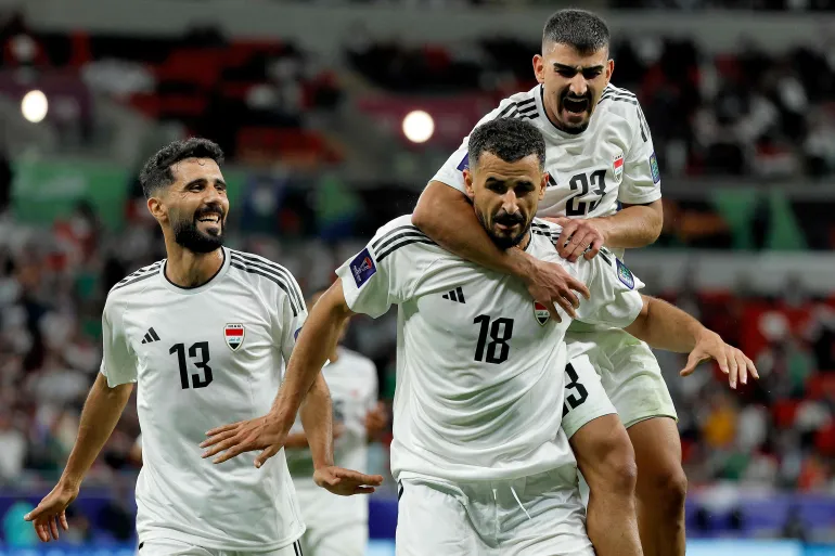 أيمن حسين (وسط) سجل الهدف الثالث لمنتخب العراق في مرمى إندونيسيا (الفرنسية)