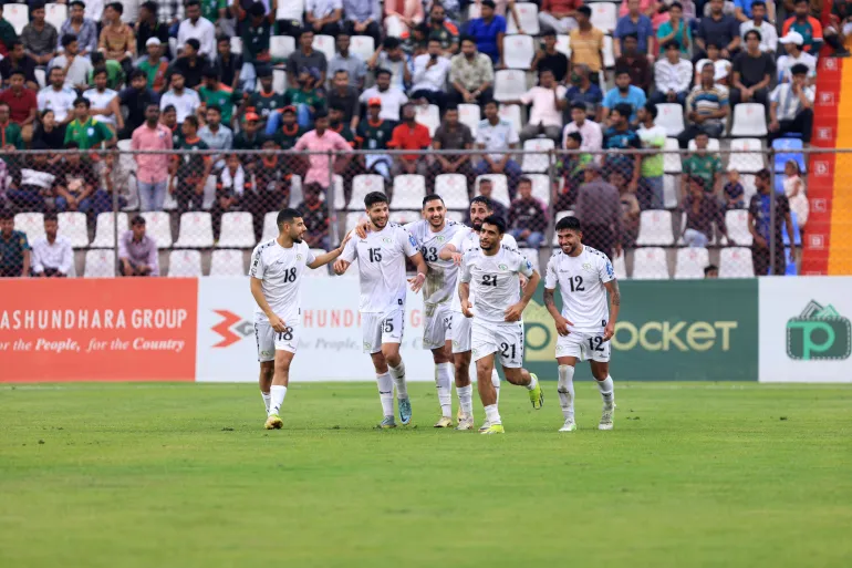 منتخب فلسطين جدد فوزه على بنغلاديش بالتصفيات المؤهلة لمونديال 2026 (مواقع التواصل)
