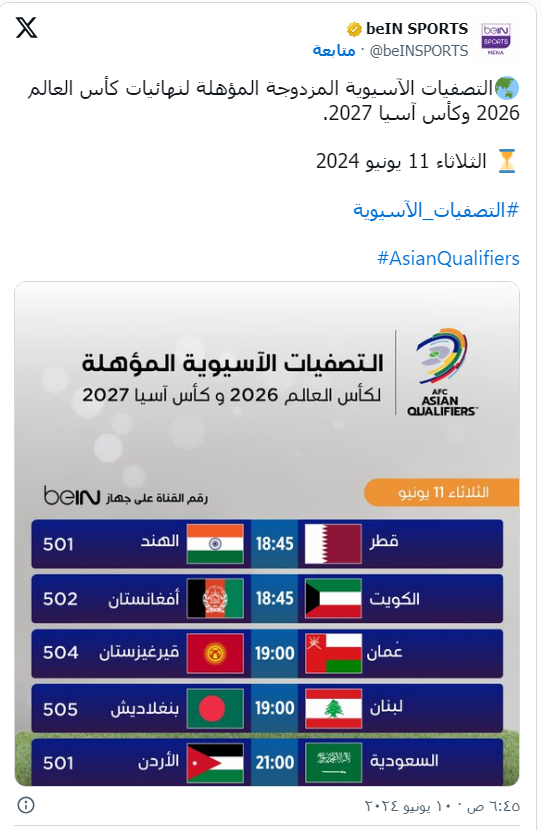 تصفيات آسيا: المنتخبات العربية في مواجهة حاسمة 