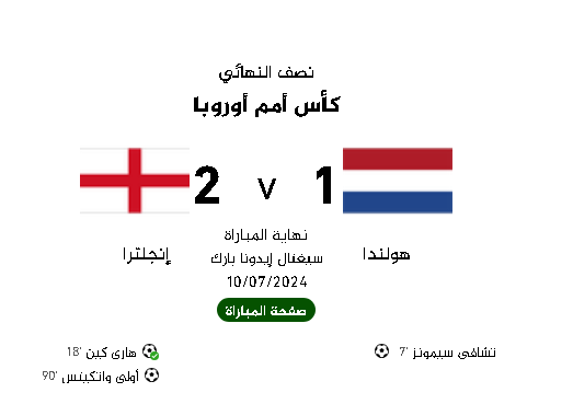 هولندا vs. إنجلترا: تأهل إنجلترا إلى نهائي بطولة أمم أوروبا 2024