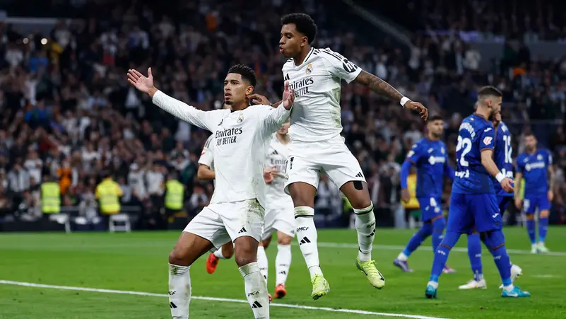 فوز ريال مدريد بثنائية وتقدم بيلنغهام ومبابي 