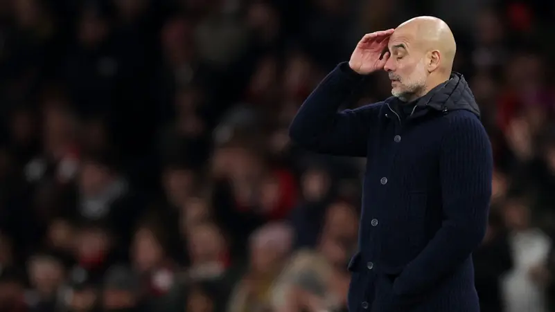 غوارديولا يتلقى هزيمة ثقيلة أمام أرسنال في الدوري الإنجليزي 