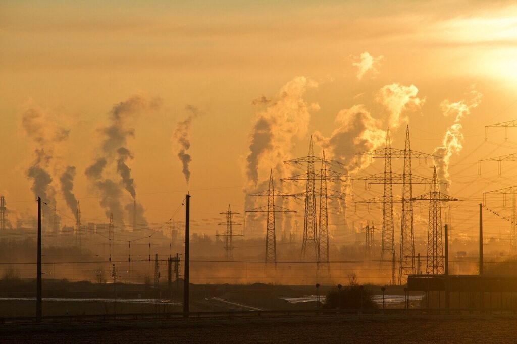 industry, environmental pollution, smog, sunrise, air pollution, air, environmental protection, pollution, smoke, chimney, steam, evening sky, poisonous, environment, power plant, industrial plant, exhaust, nature, factory