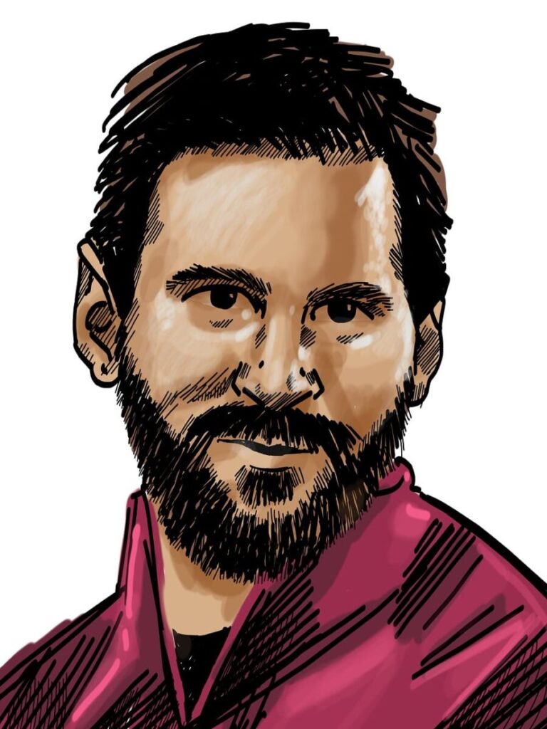 رسم تعبيري للاعب ميسي 