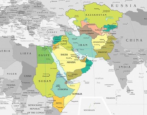 خريطة توضيحية تبين عزلة إيران عن الشرق الاوسط/المصدر/Pexels